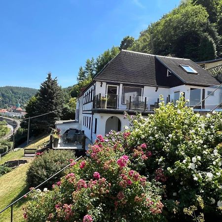 Saechsische-Schweiz-Ferienhaus-Wohnung-2-Mit-Hervorragendem-Panoramablick-Ueber-Das-Elbtal Konigstein an der Elbe Exterior photo